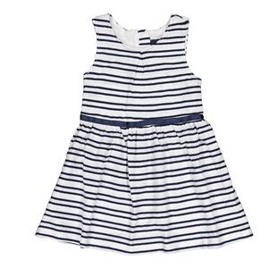 NAUTICA navy & white scalloped tier dress